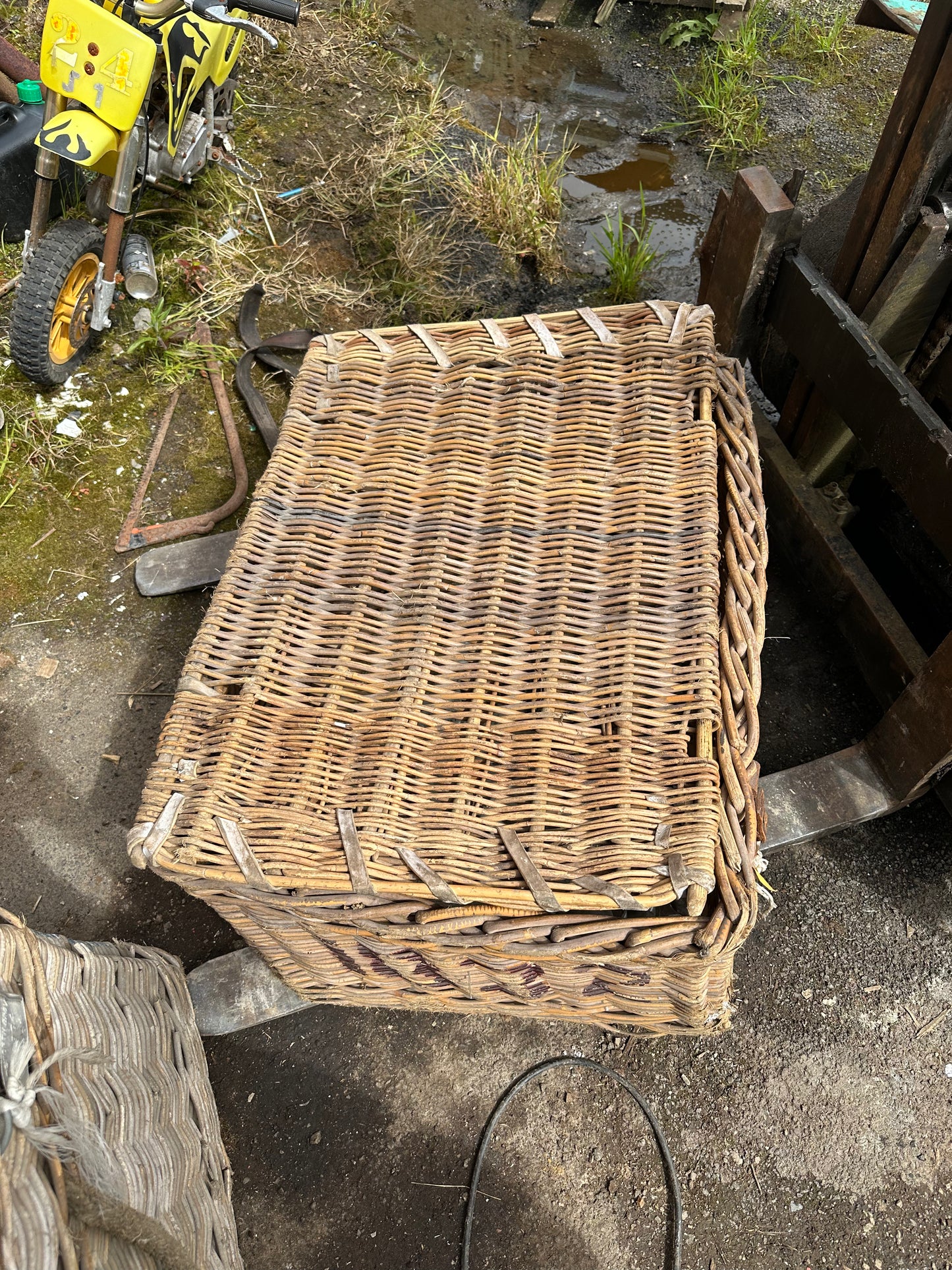 Two Vintage Wicker Storage Baskets