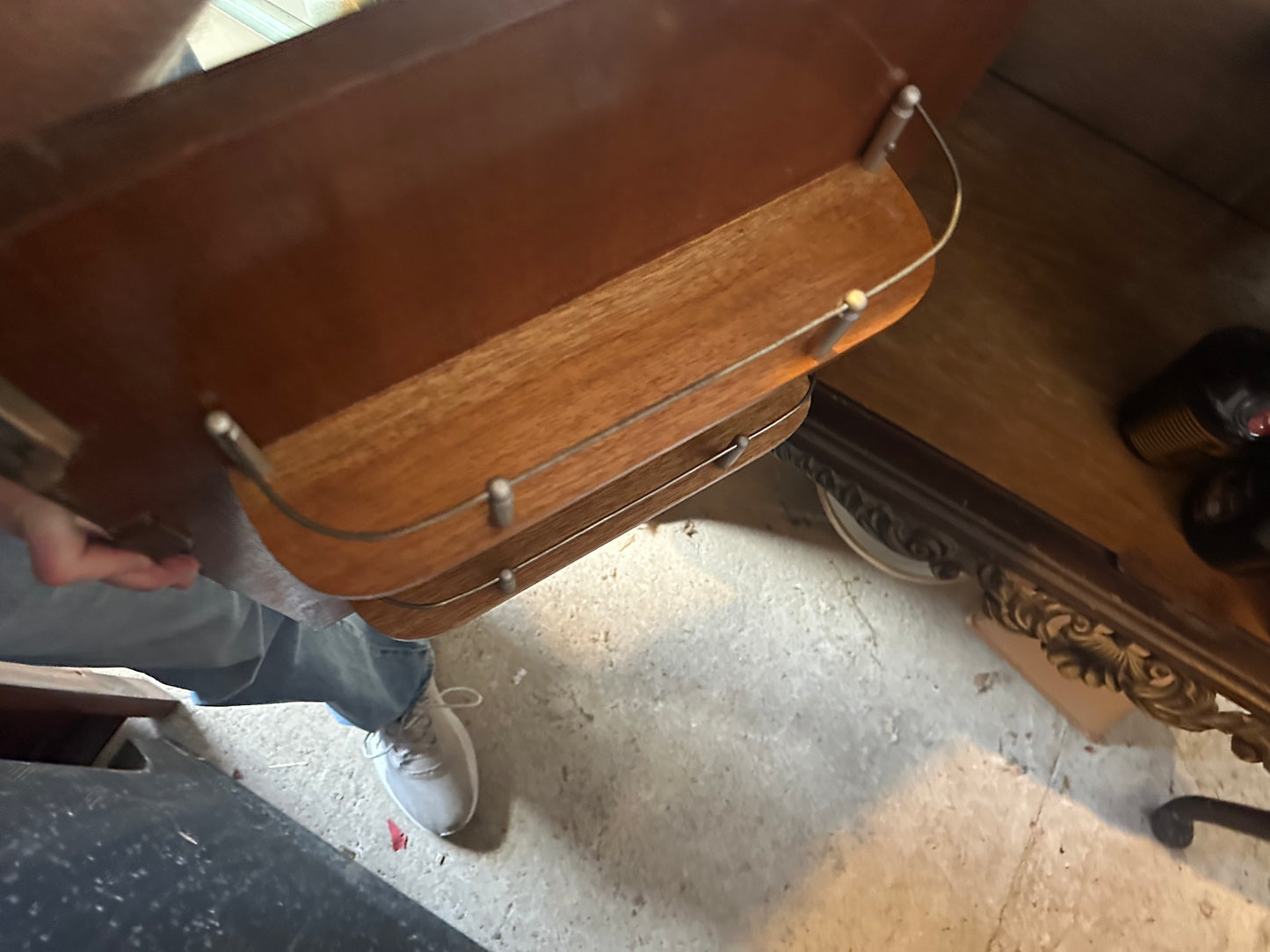 Vintage Drinks Cabinet With Glass Top