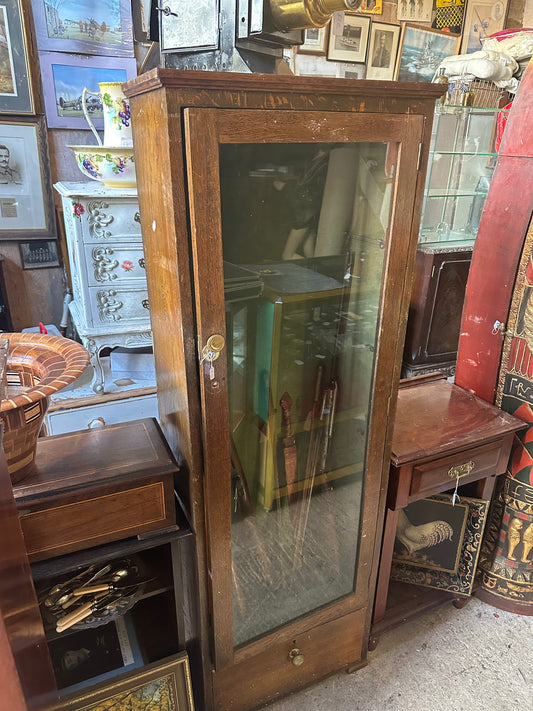 Tall Antique Gun Display Cabinet