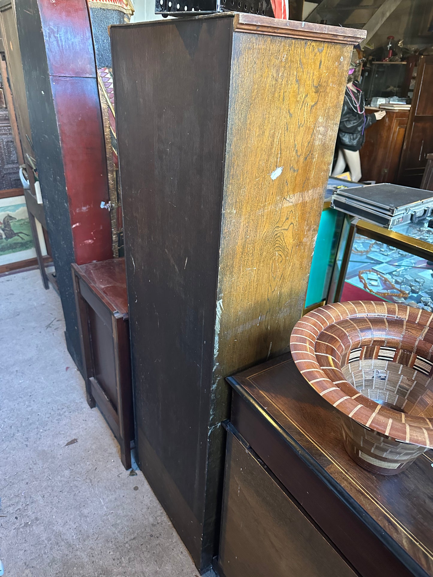 Tall Antique Gun Display Cabinet