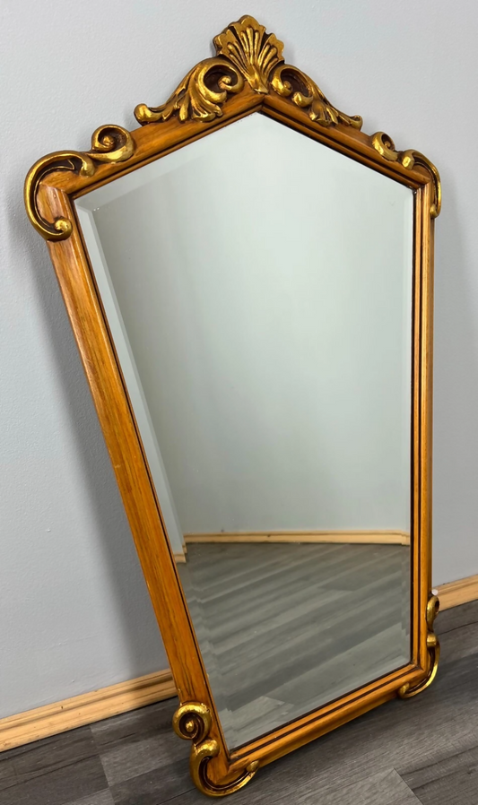 Mirror Vintage French Gold Scroll Wall Mirror Ornate Decorative Frame LOT 3632