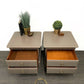 Pair of Beige Stag 2 Drawer/pullout tray Bedside Cabinets