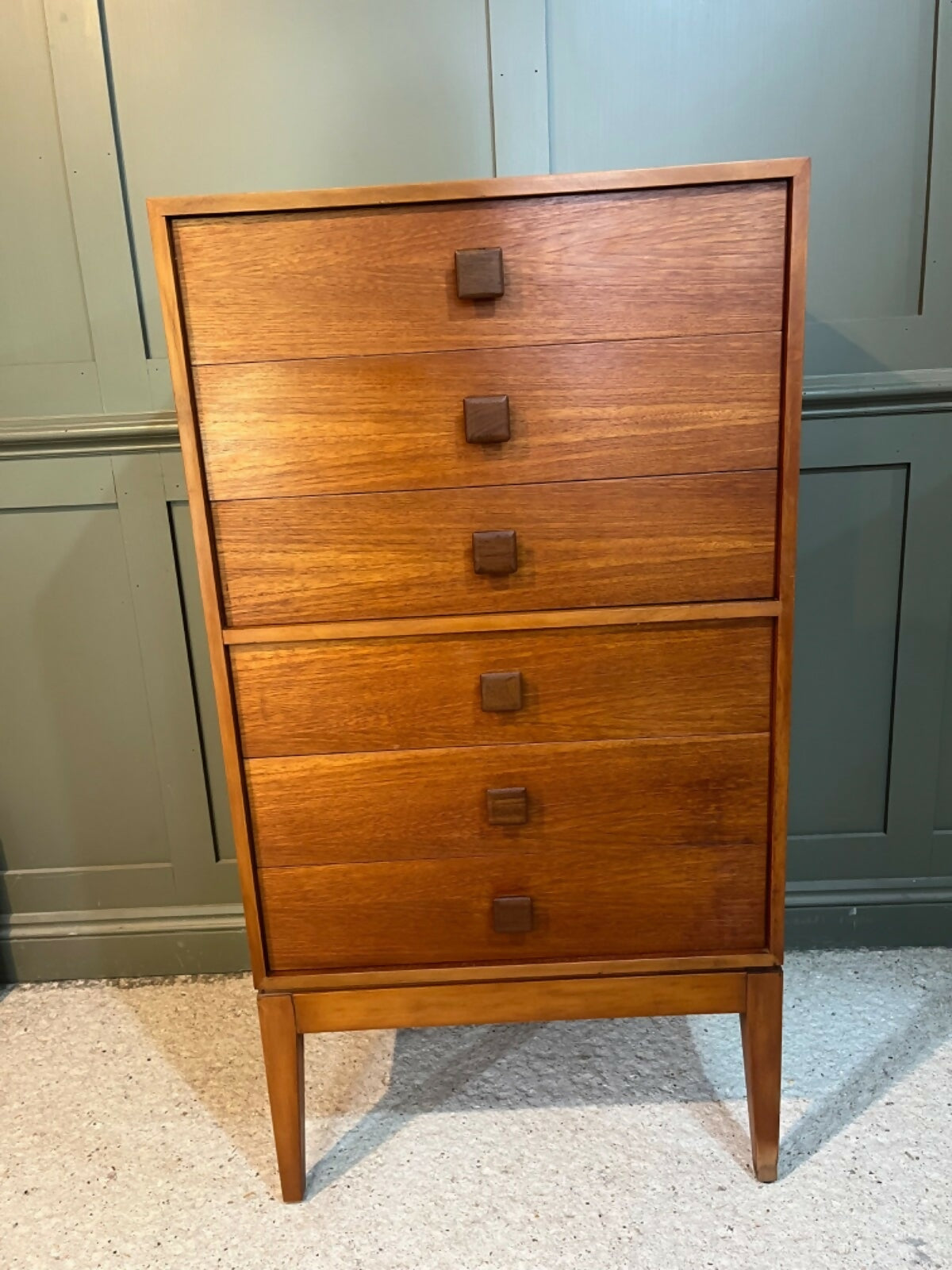 Tallboy Teak Chest Of Drawers Mid 20th C 6 Drawer Chest Danish Style