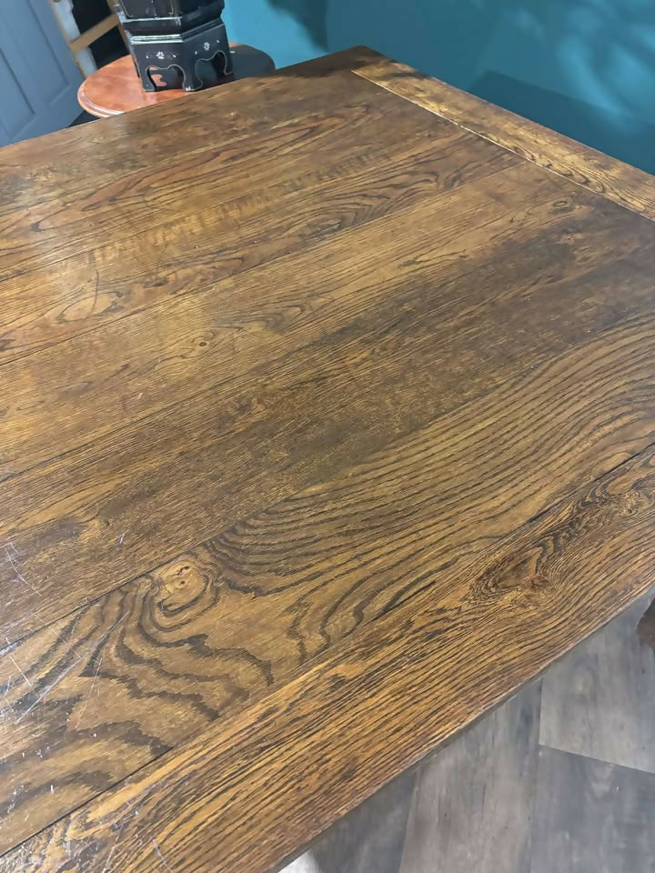 Vintage Dark Oak Dining Table4