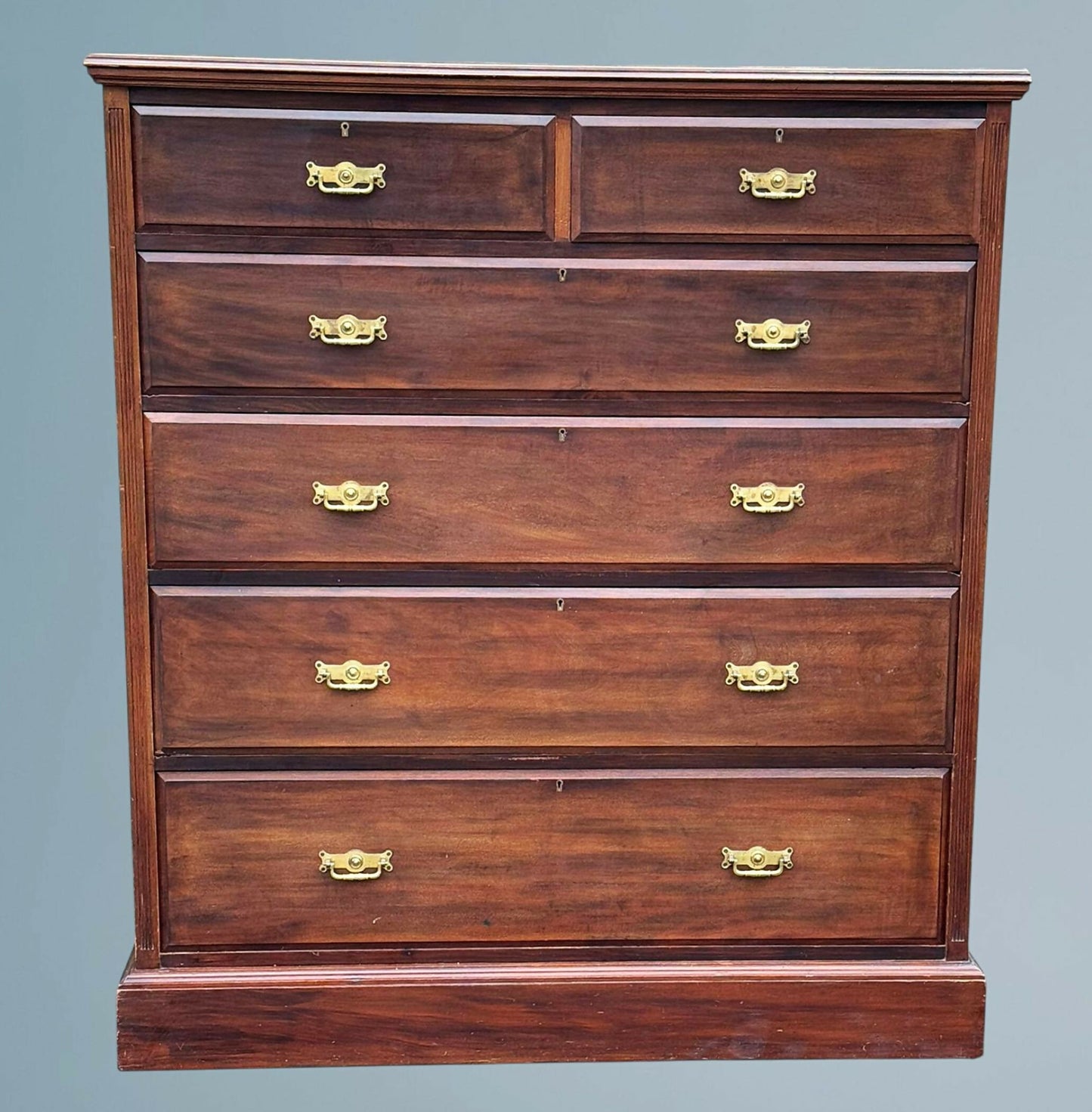 Large Edwardian Walnut Chest of Drawers