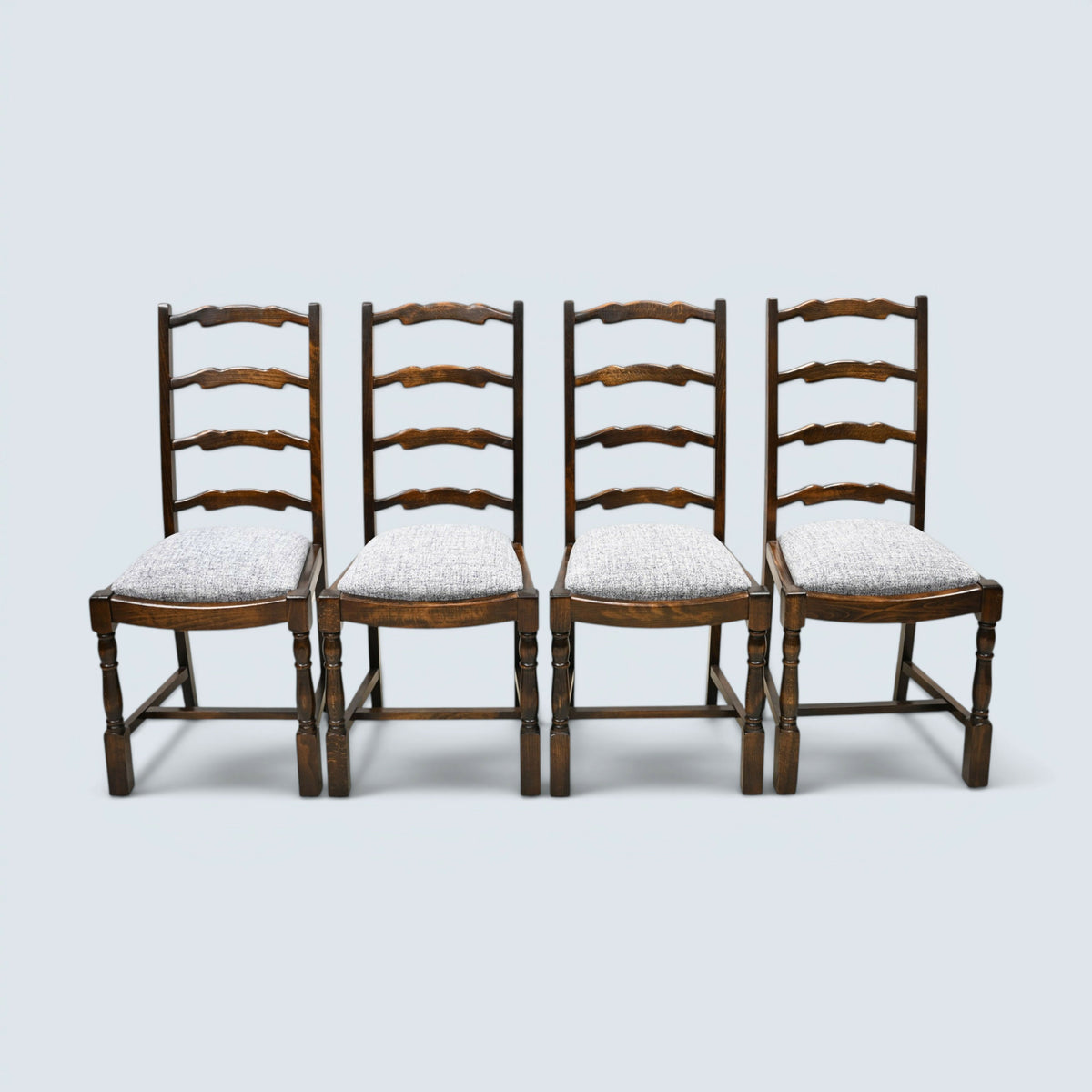 4 Webber Ladderback Dining Chairs with Grey Cushion Pads FREE UK Delivery*