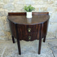 Georgian Mahogany Demi Lune Console Side Table with Drawers