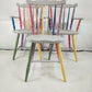 Rainbow Colour Solid Wood Farmhouse Dining Table And Chairs