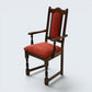 6 Old Charm Dining Chairs Burnt Red Upholstery Tudor Brown FREE UK Delivery