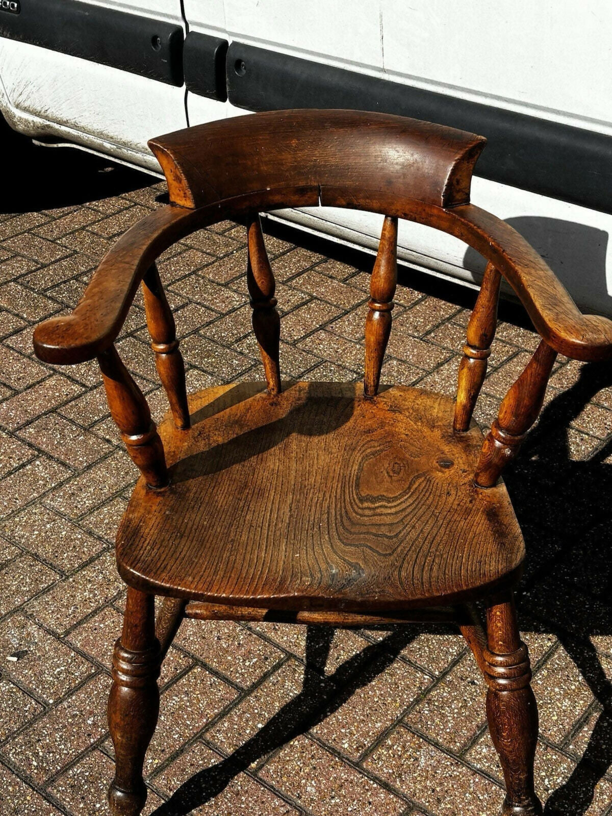 Victorian Vintage Fireside Armchair, Turned Legs.