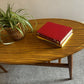 Vintage Oval Coffee Table with Magazine Rack – Mid Century Modern Laminate Wood