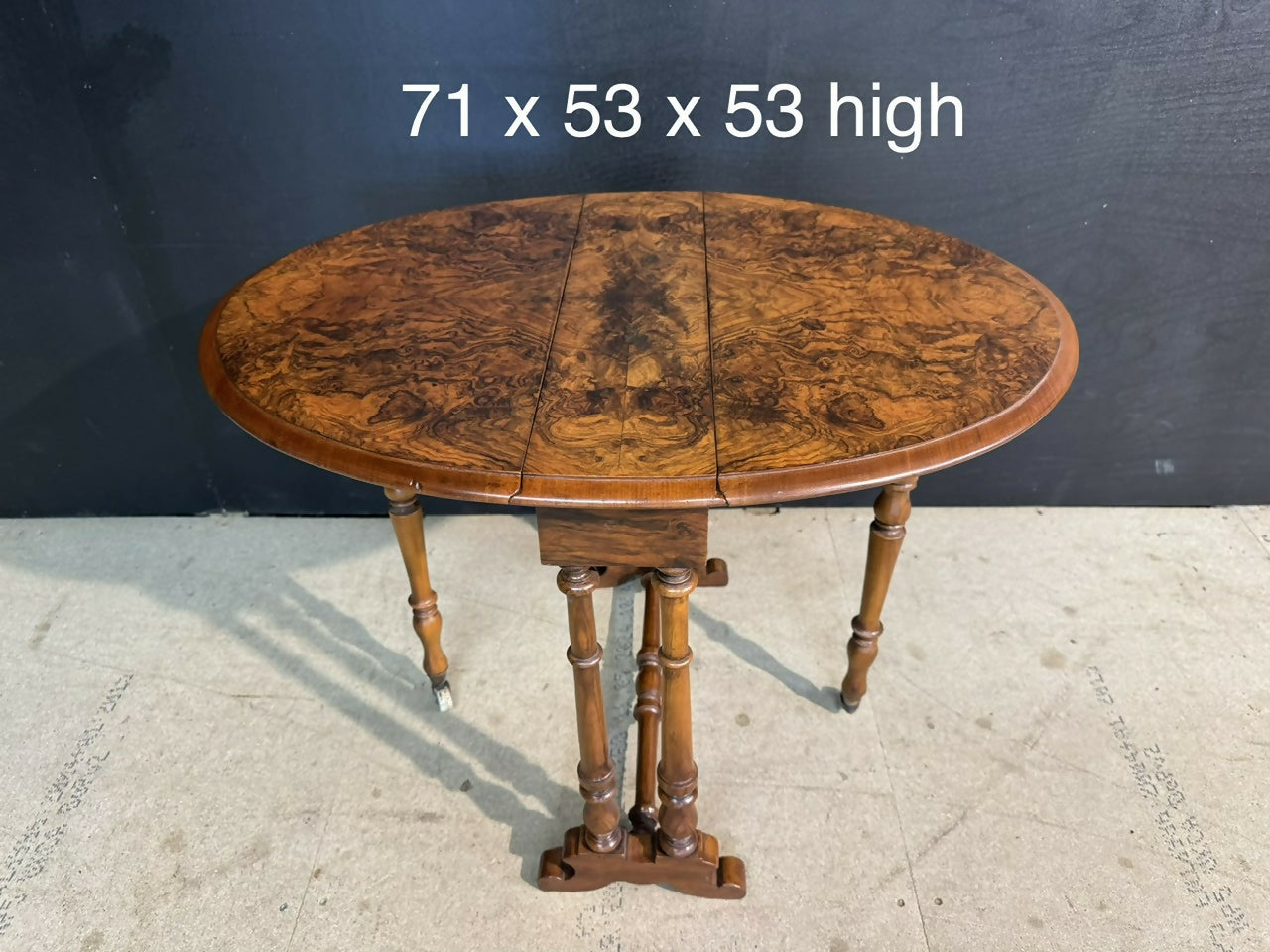 Rare Burr Walnut Miniature Sutherland Table