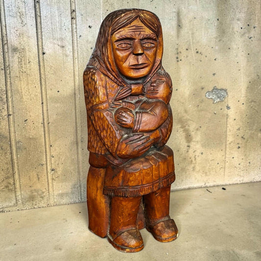 Large Carved Wooden Polish Folk Art By Jerzy Surfyk Signed & Dated 1978