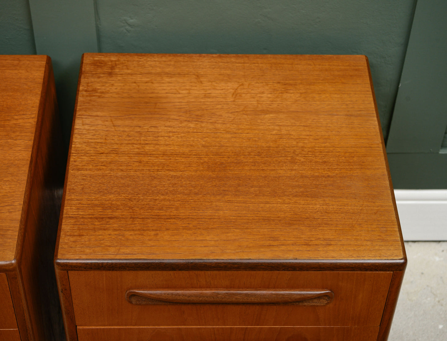 Pair G Plan Fresco Teak Bedside Tables - Mid Century 1970s