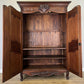 Wardrobe Antique French Style Walnut Two Door Carved Armoire LOT 6499