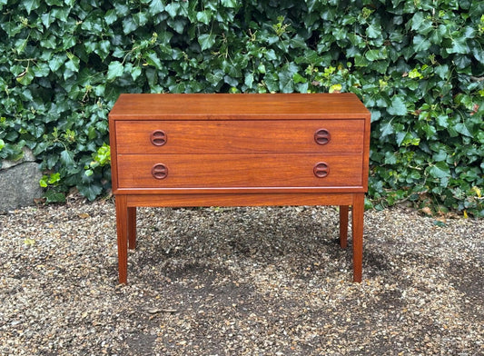Vintage 1960's Danish Low Chest Of Drawers