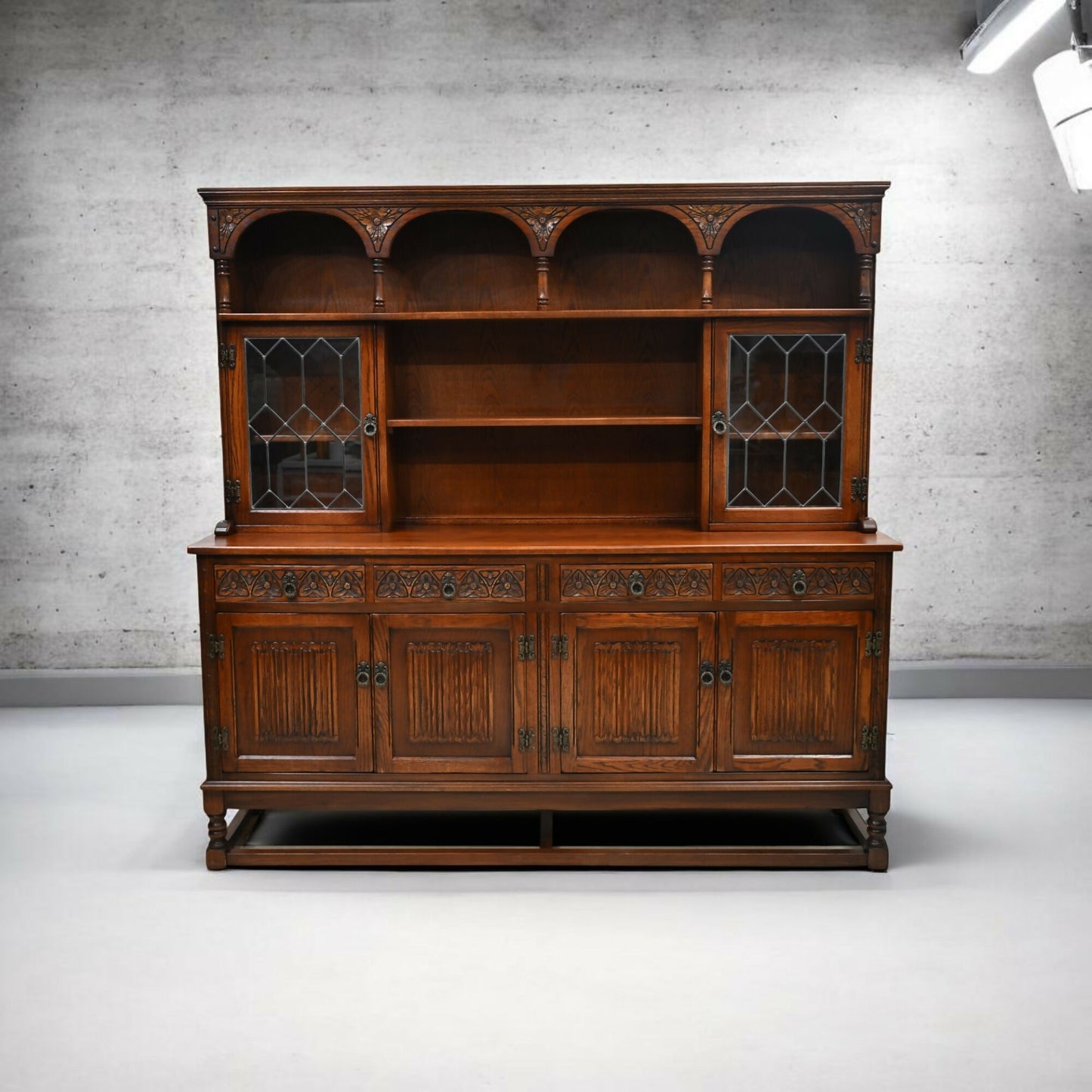 Old Charm Oak Dresser In Tudor Brown 6ft Wide Sideboard Display FREE Delivery*