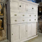 Antique Large Victorian Estate Housekeeper Painted Pine Sliding Door Drawers Cupboard, c.1870