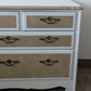 Vintage Luxury Chest of Drawers in White with Champagne Metallic Detailing