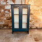 Vintage Glazed Display Cabinet | Hand Painted Teal Green Cupboard | Upcycled Wooden Bookcase | Cottage Kitchen Storage