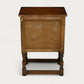 Old Charm Pedestal Cabinet/Cupboard Linenfold Doors Tudor Brown FREE UK DELIVERY. SBR10810/0708E