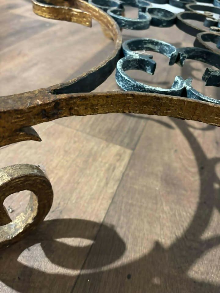 Ornate Reproduction Glass Topped Gilt Metal Framed Centre Table