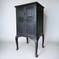 Vintage Solid Mahogany Lift Top Black Painted Music Stereo Cupboard Cabinet
