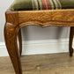Footstool Vintage French Louis Style Oak Table Stool Upholstered Seat LOT 6229