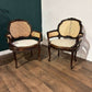Pair Of French Louis XV Style Walnut Bergere Elbow Chairsc