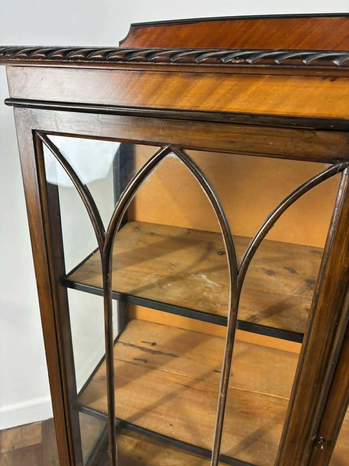 Vintage 1920s Bow Front Glazed Display Cabinet