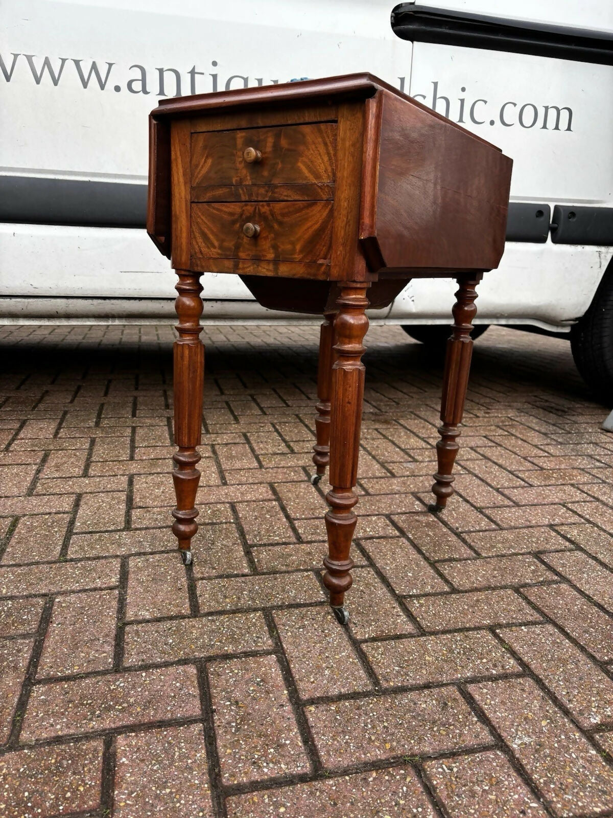 Victorian Mahogany Lamp/ Sofa Table. Drop Sides, With A Drawers & Cupboard