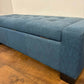 Modern Blue Upholstered Storage Ottoman Bench
