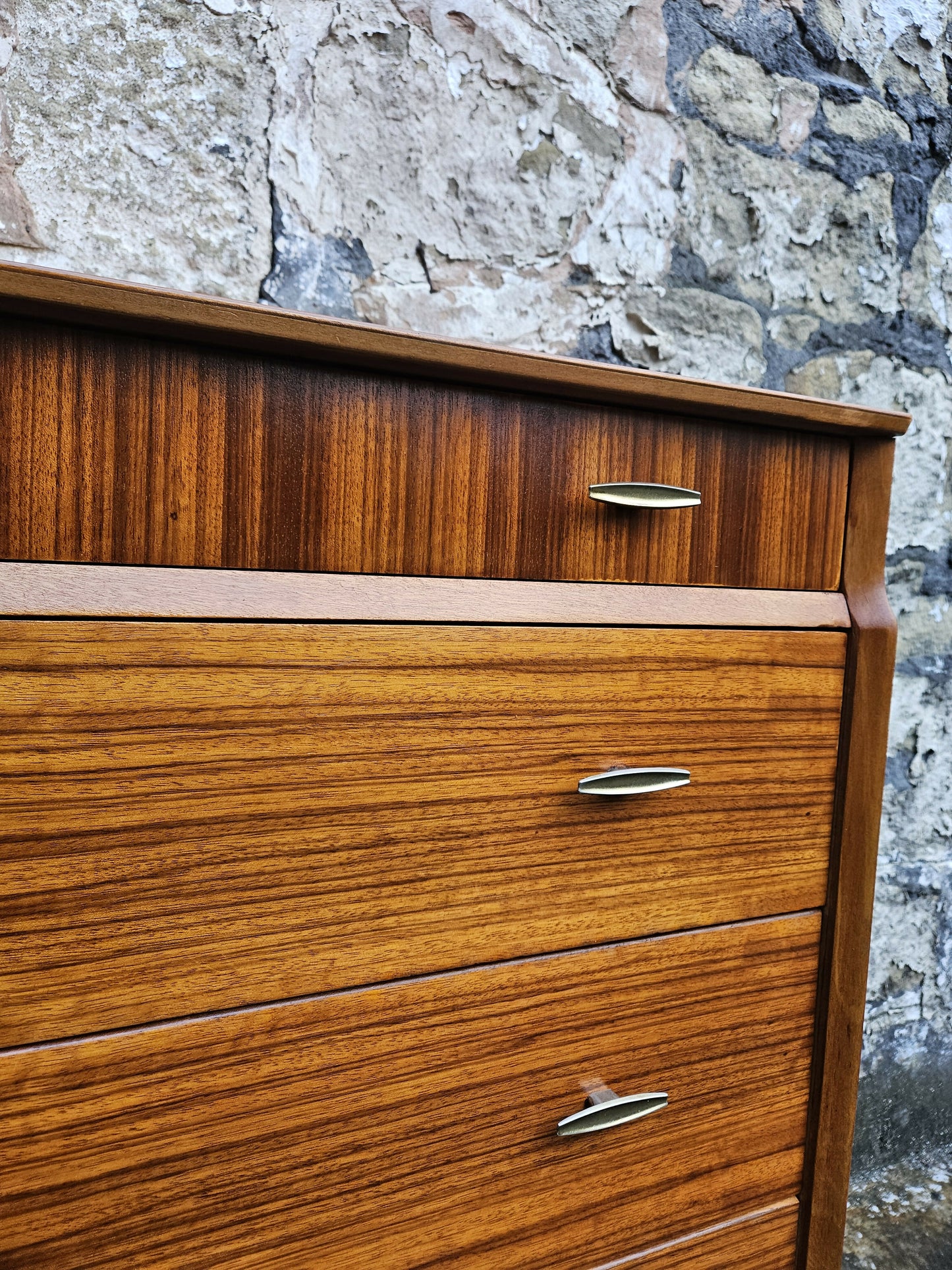 Lebus Chest of Drawers: Mid-Century Modern Tallboy Cabinet Four Drawer
