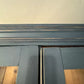Vintage Pine Blue Painted Display China Glazed Dresser Cupboard Cabinet Bookcase