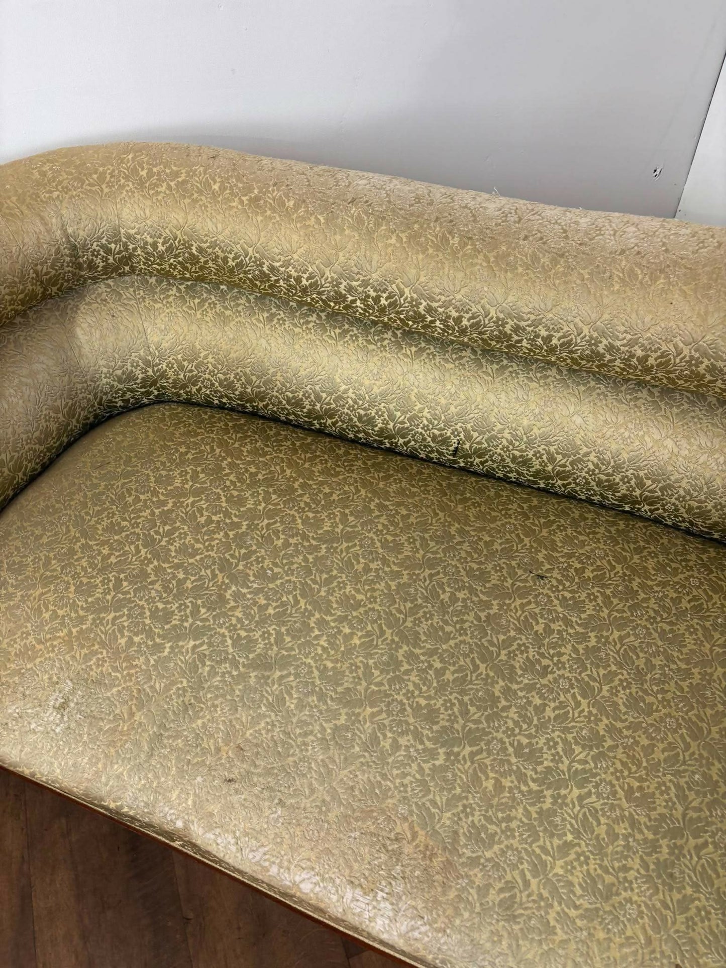 Edwardian Mahogany Upholstered Window Seat / Small Settee