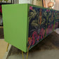 Mid century Sideboard or Cocktail cabinet. Upcycled Painted Blue, Oriental Dragons Commission Piece