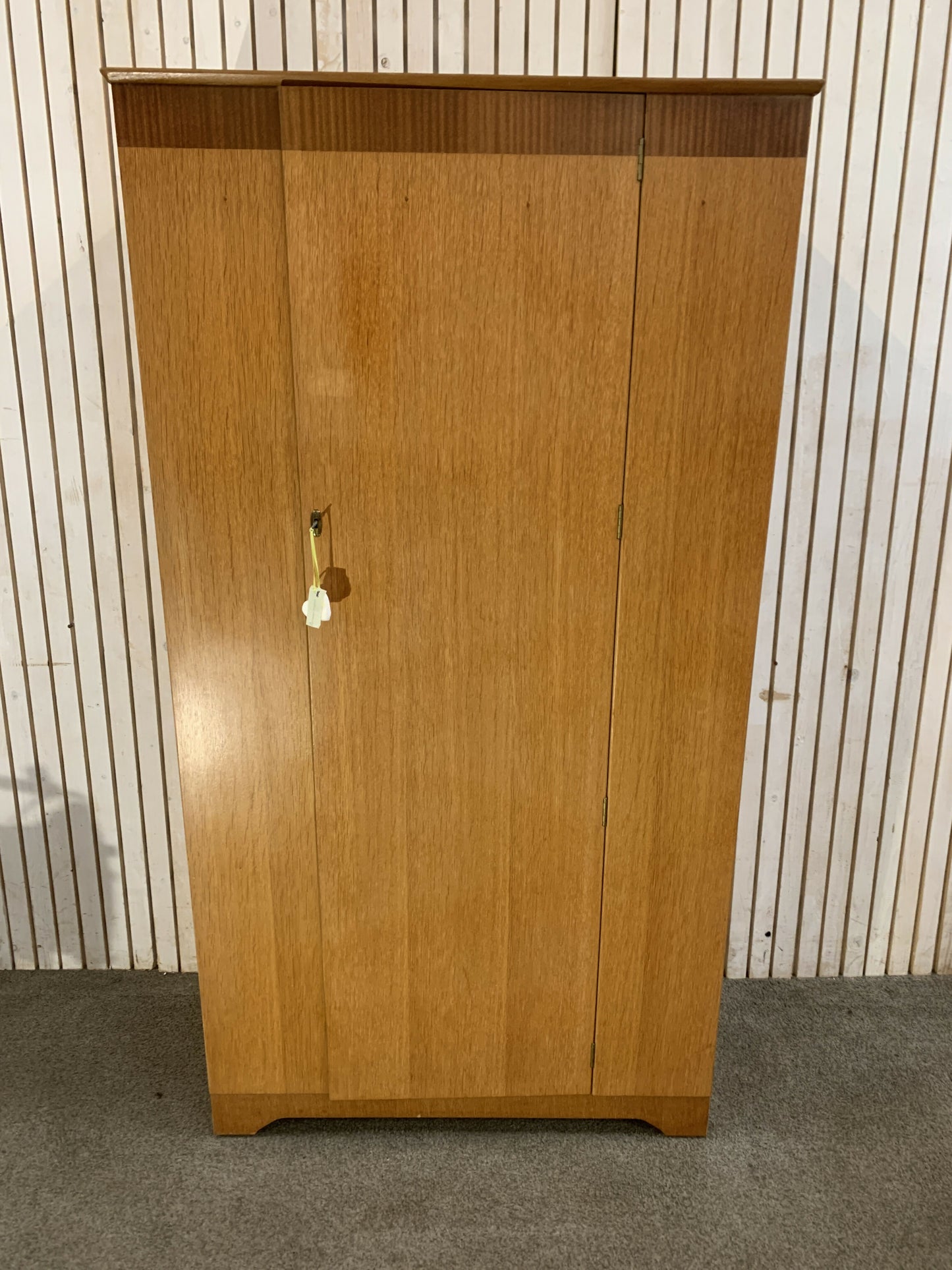Lebus Vintage Single Door Wardrobe – Mid Century Teak Cabinet – 1950s/60s