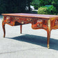 French Empire Style Large Inlaid Kingswood Desk With Brass Decoration
