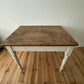 Antique Pine Farmhouse Kitchen Table Scrub Stripped Rustic Top With End Drawer
