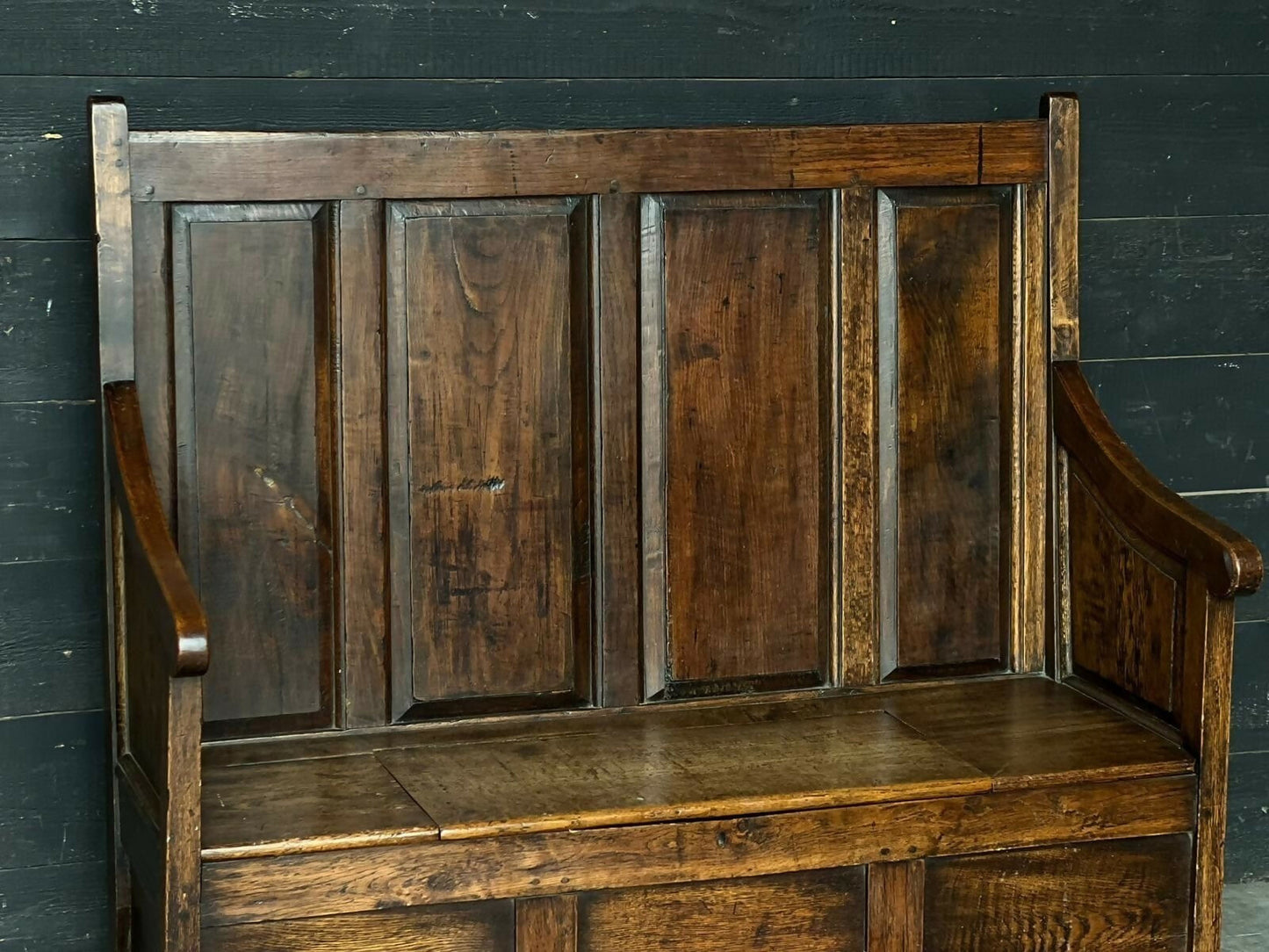 Antique Country Oak Bench, 1700s