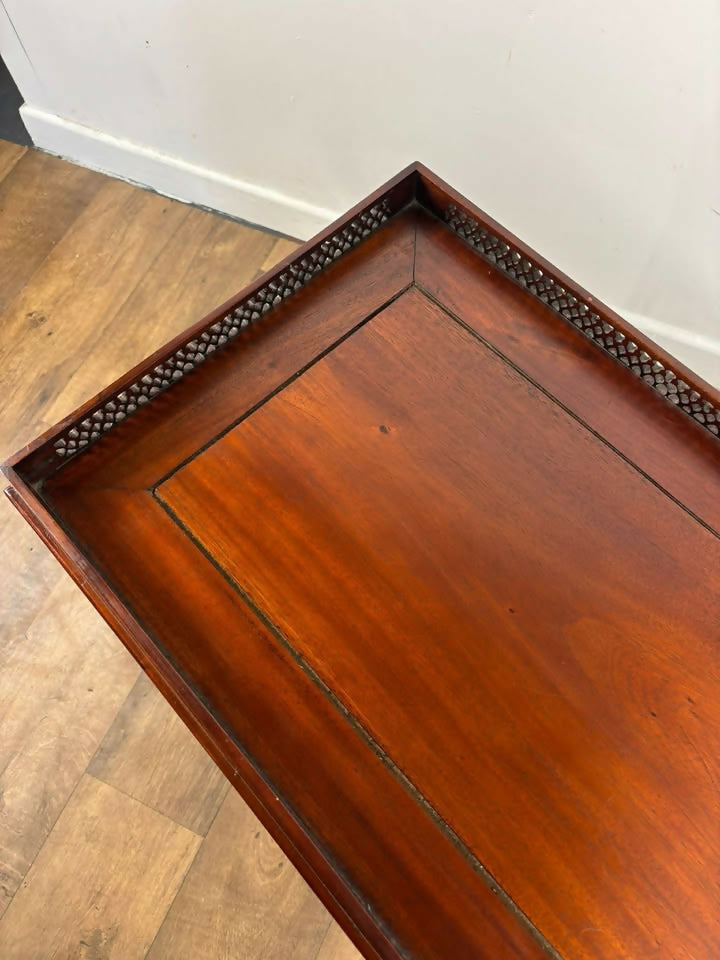 Reproduction Mahogany Chippendale Style Silver Table