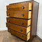 Vintage 'Lebus' Oak Five Drawer Bedroom Chest