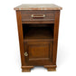 Bedside Table Antique French Style Oak Carved Marble Top Cabinet LOT 6601