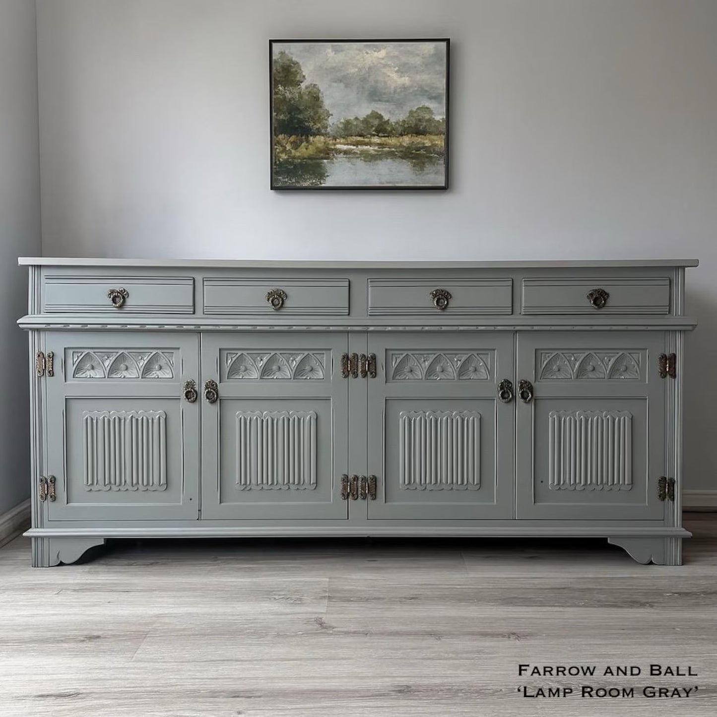 Old Charm 'Off Black' Antique Carved Sideboard