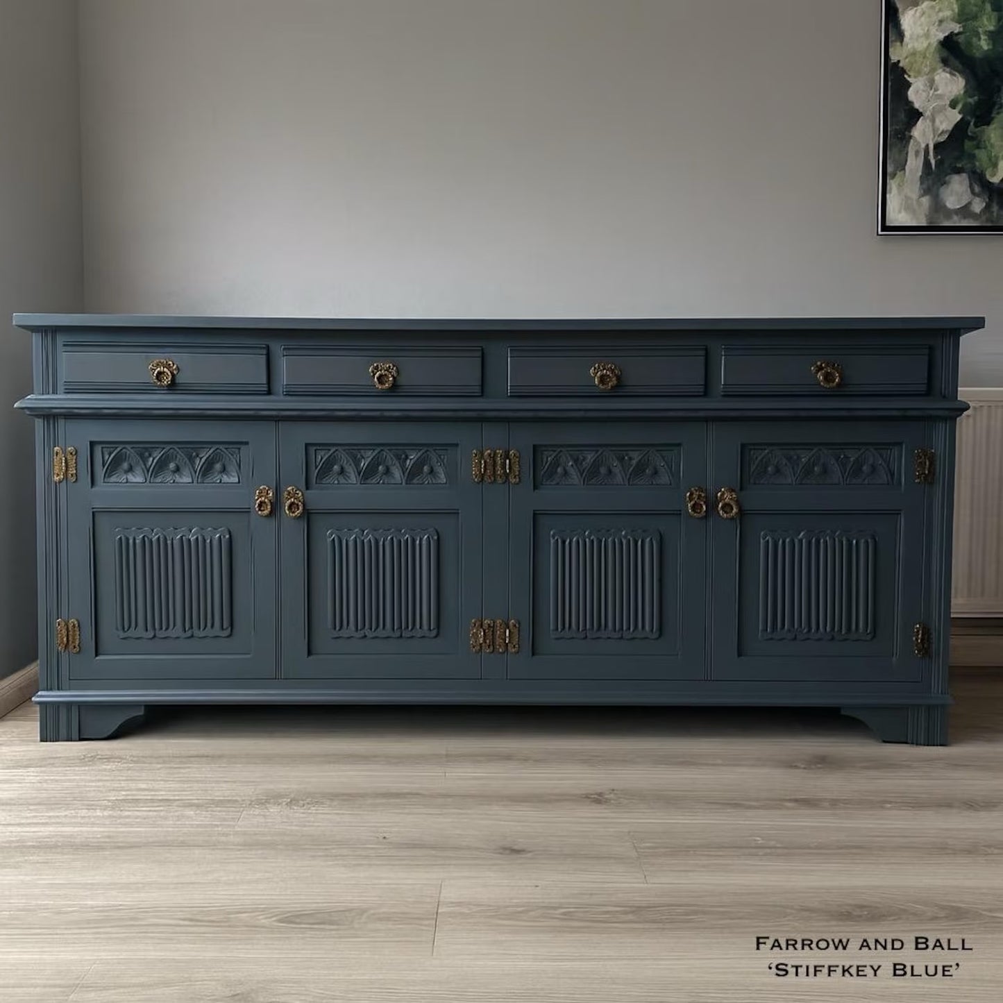 Old Charm 'Off Black' Antique Carved Sideboard