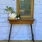 Antique Oak Stool | Rustic Oak Side Table | Vintage Lamp Table | Primitive Wooden Stool