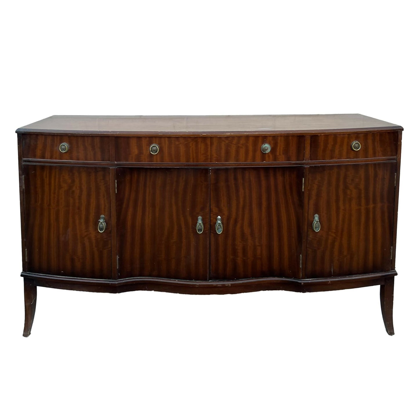 Medium Vintage Strongbow Serpentine Mahogany Sideboard