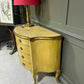 Vintage Yellow Painted Chest Of Drawers Italian Origin Gilded Banding Late 1890’s