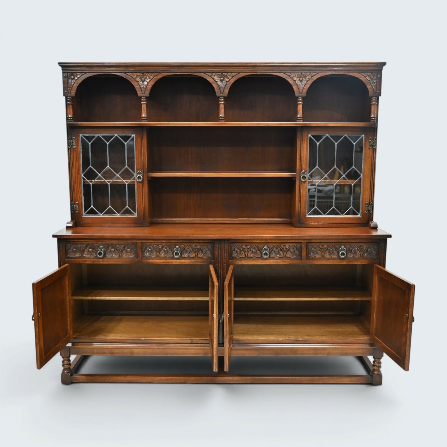 Old Charm Oak Dresser In Tudor Brown 6ft Wide Sideboard Display FREE UK Delivery