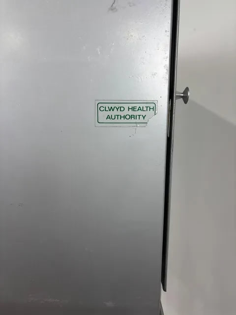 Vintage Clwyd Health Authority Medical Cabinet on Castors